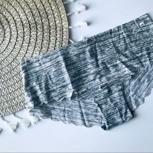 Victoria’s Secret PINK No Show Hipster Panty Heather Pearl Gray Medium NEW